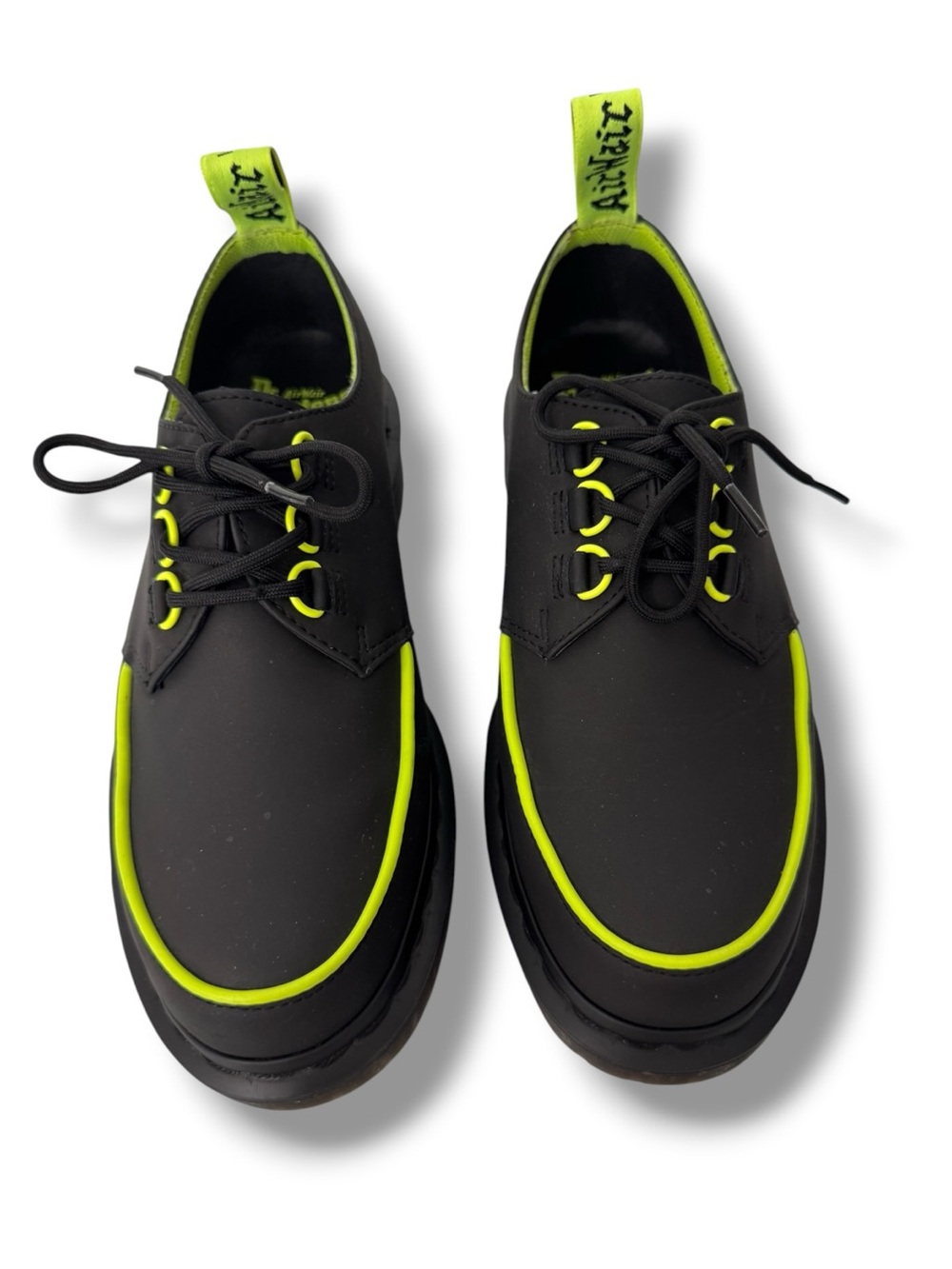 Dr. Martens Ramsey Alt Creeper Shoes Men’s 9 Black Neon Green Platform
